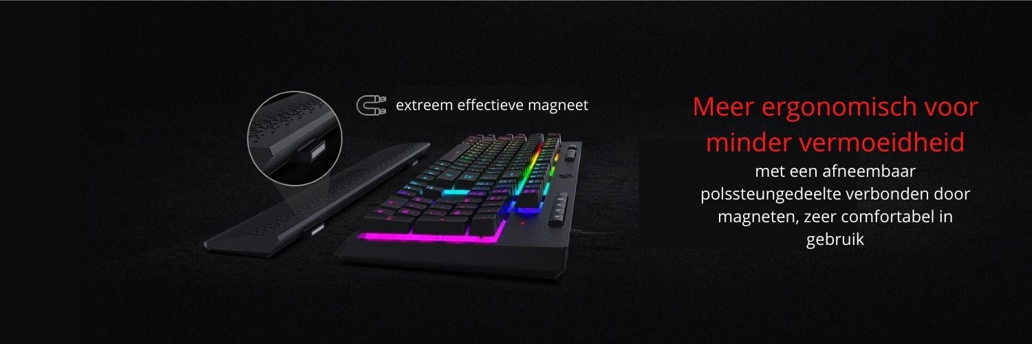 Redragon shiva gaming toetsenbord extreem effectieve magneet