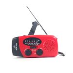 Slimlogy R3 Mini 2000 mAh Noodradio & Nood Zaklamp – Laadbaar met Crank – Rood