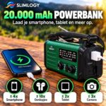 Slimlogy R3 Pro Solar Noodradio & Zaklamp – 20.000 mAh Powerbank – Met Crank & Zonnepaneel - Afbeelding 4