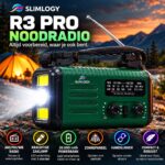 Slimlogy R3 Pro Solar Noodradio & Zaklamp – 20.000 mAh Powerbank – Met Crank & Zonnepaneel