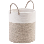 Slimlogy - Wasmand Katoen - Opbergmand 52 ltr - Mand Rond met handvaten - Wasbox Opvouwbaar - Speelgoedmand