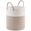 Slimlogy – Wasmand Katoen – Opbergmand 52 ltr – Mand Rond met handvaten – Wasbox Opvouwbaar – Speelgoedmand