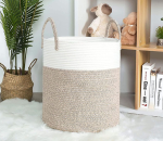 Slimlogy - Wasmand Katoen - Opbergmand 52 ltr - Mand Rond met handvaten - Wasbox Opvouwbaar - Speelgoedmand - Afbeelding 2