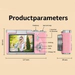 Slimlogy LK007 Pro HD Draaibare Digitale Camera - roze - Afbeelding 2