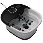 Slimtron FB02 Elektrisch Voetenbad – Verwarming, Bubbels en Massagerollers – Zwart