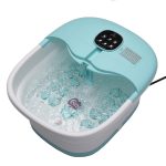 Slimtron FB02 elektrisch voetenbad in blauw-wit met water in de kuip