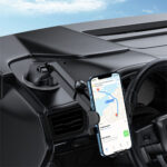 Slimtron Gravity telefoonhouder gemonteerd in de auto